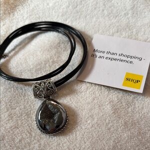 Sterling Silver and Druzy Pendant Necklace